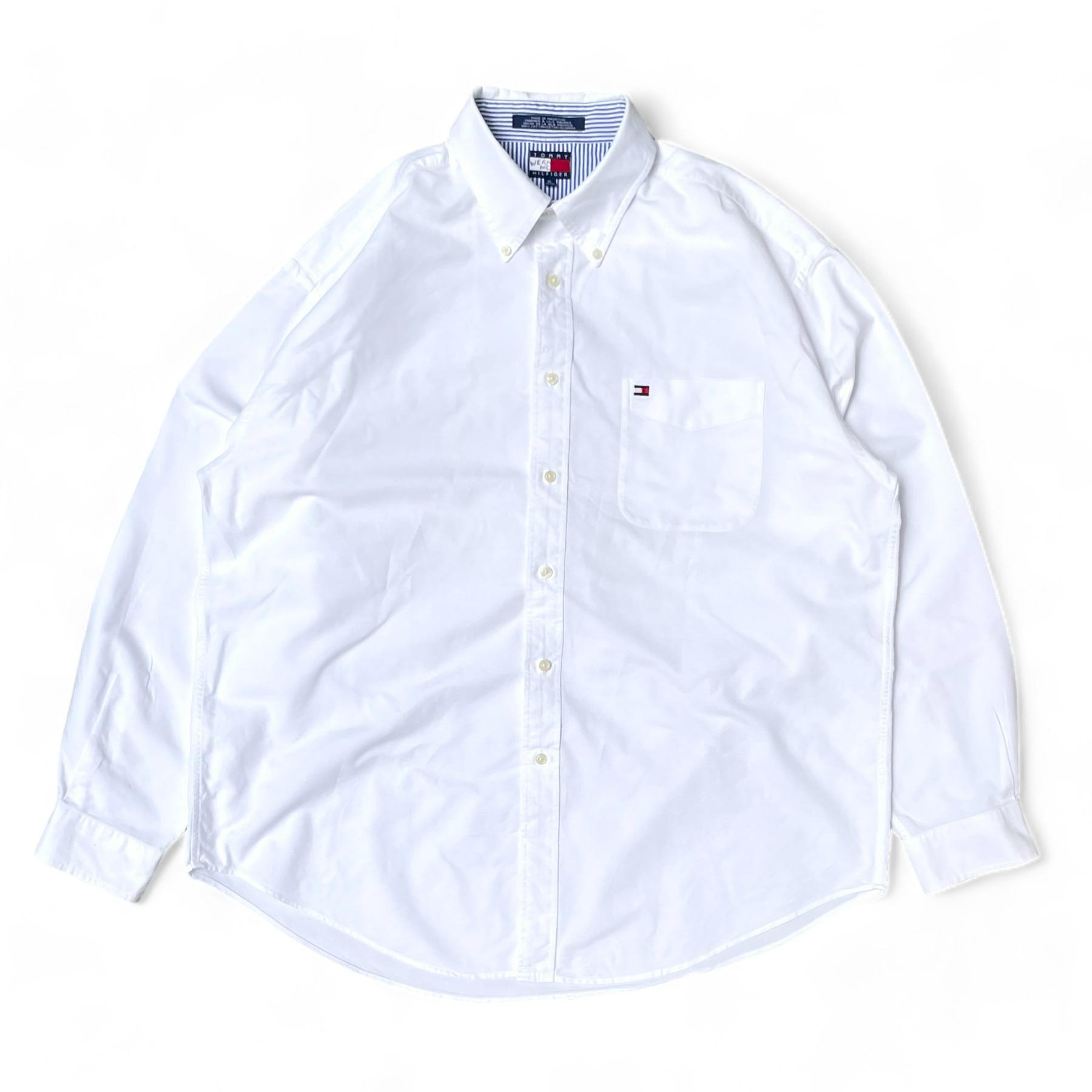 90&#039;s Tommy Hilfiger White Oxford Shirt - XL